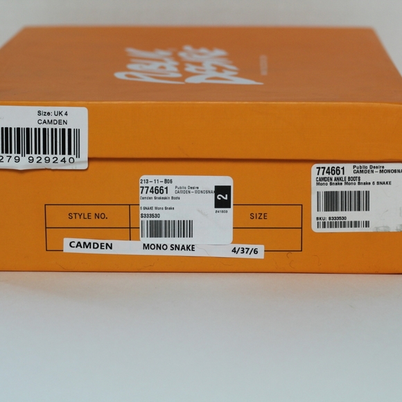 Size 6 Pointed Toe Faux Snakeskin Ankle Boots NIB - Picture 8 of 16